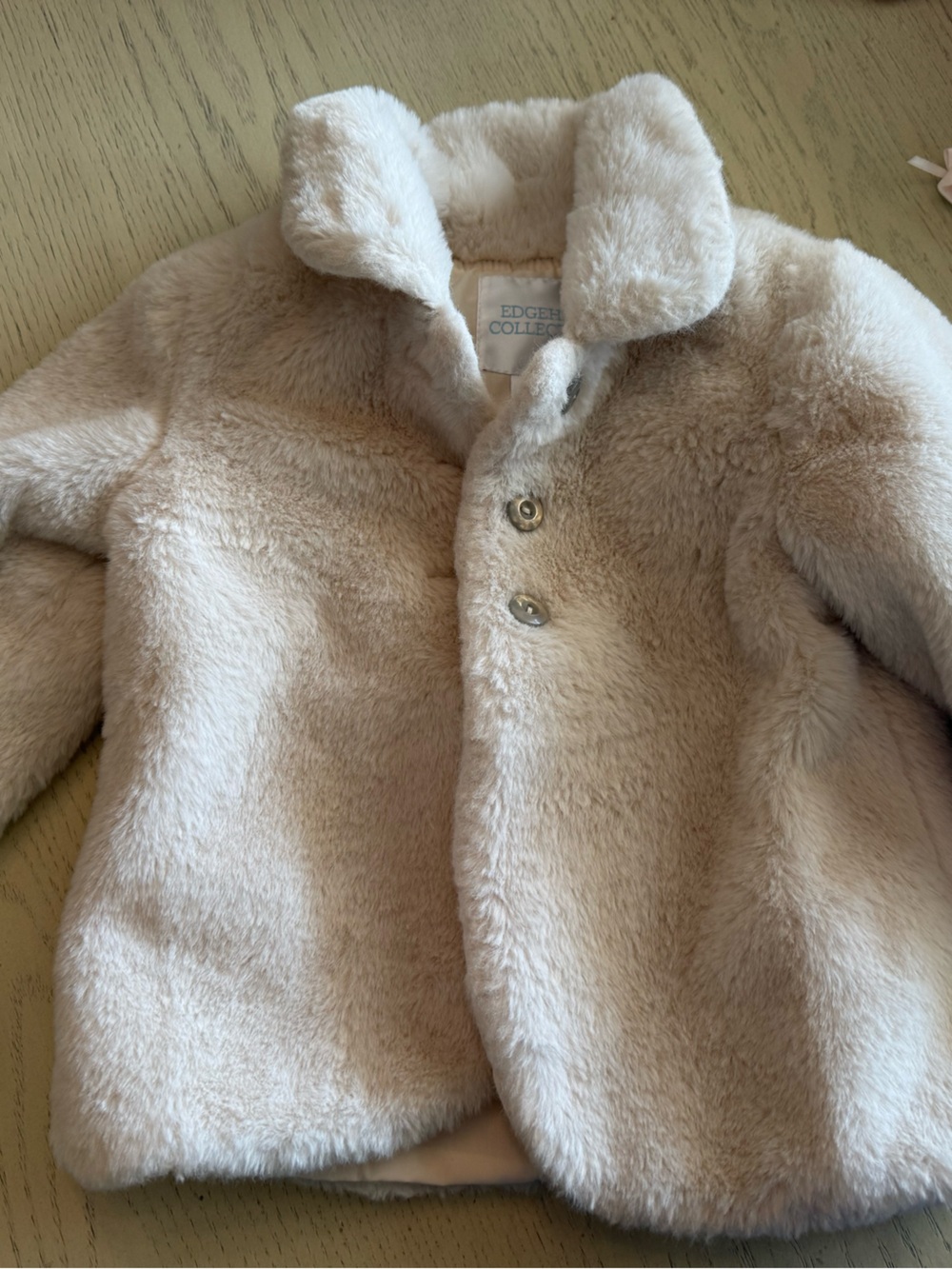 Edgehill Collection Faux Fur Girls Coat in Light Beige